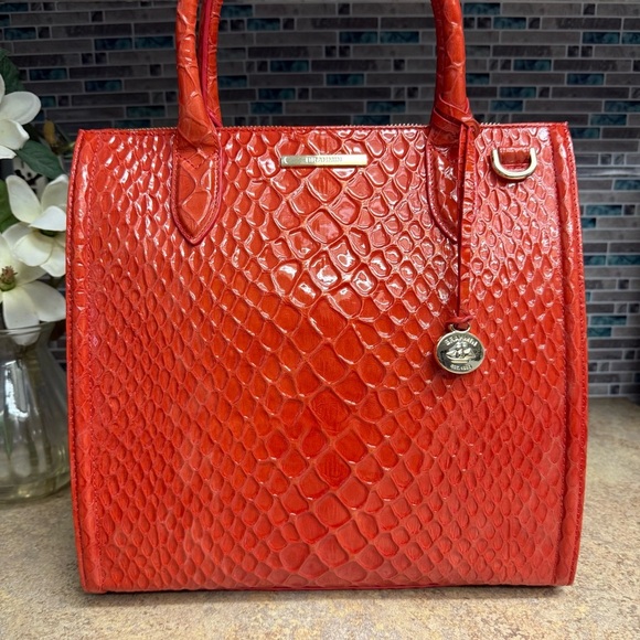 NWT Brahmin Caroline Candy Apple red snake purse - Picture 2 of 8